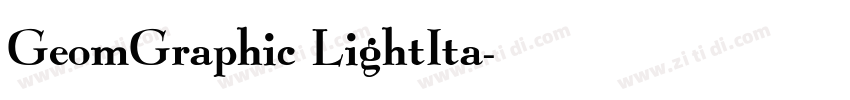 GeomGraphic LightIta字体转换